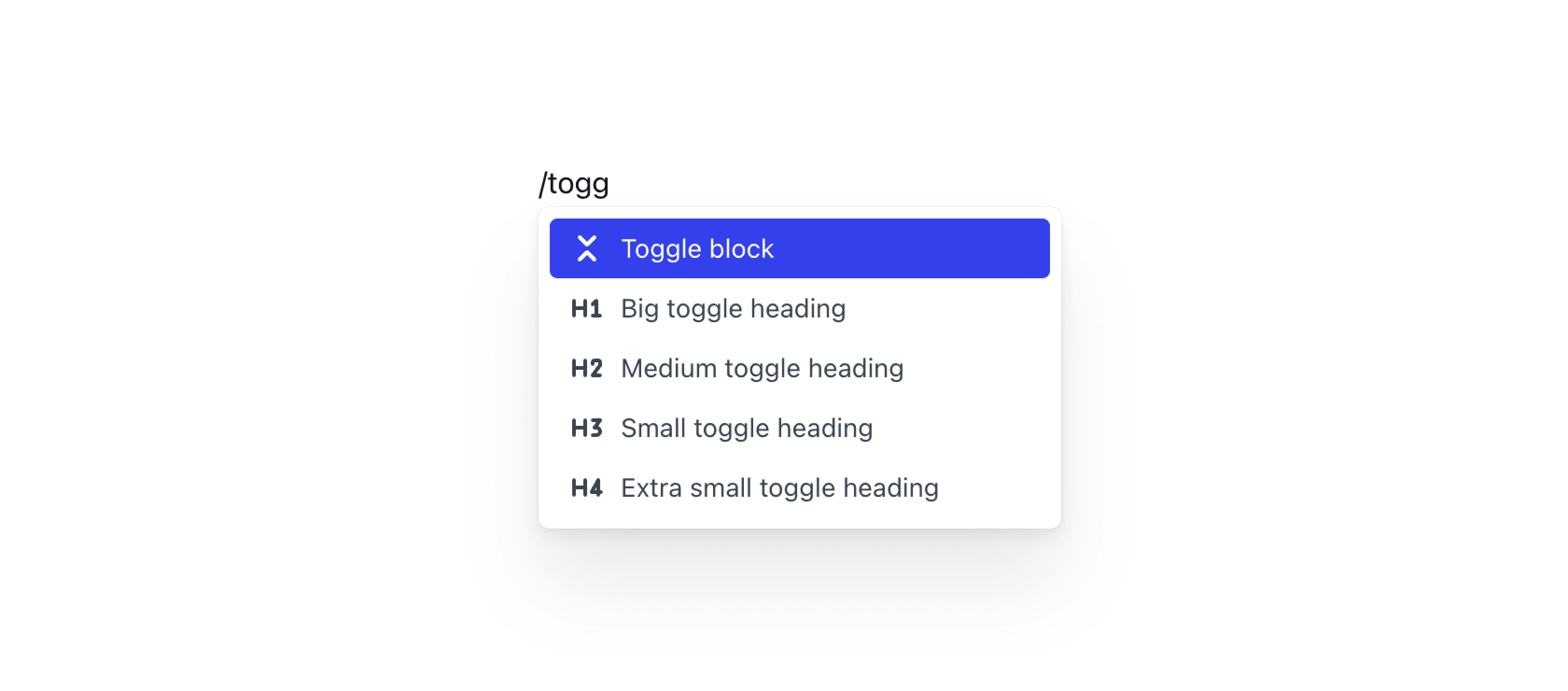 Toggle headings